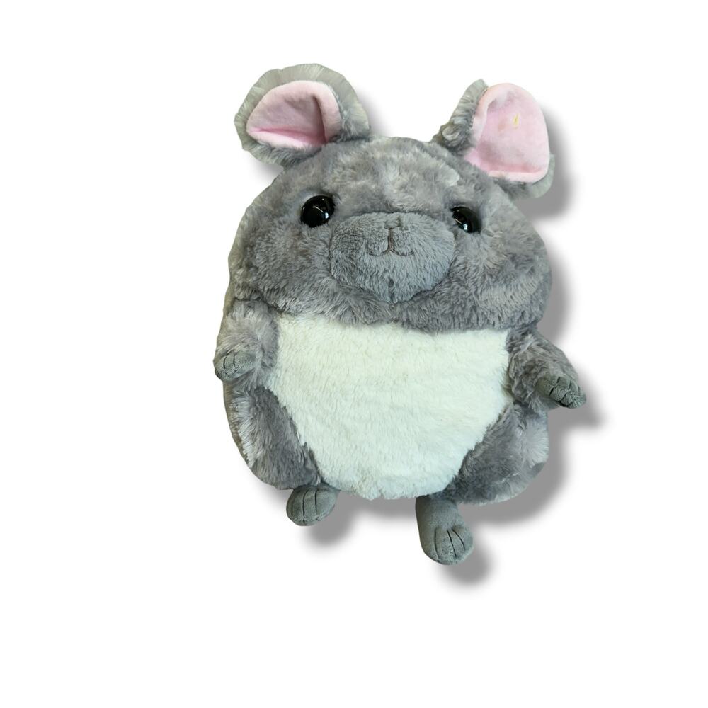 Chinchilla Plush Gray Round Stuffed Animal Soft Cute Kawaii Squishy Toy